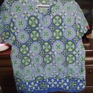 Beautiful pasley style colored, scrub top